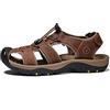 ZXWFOBEY Sport Outdoor Sandali Estate Uomo Scarpe Da Spiaggia Regolabile Chiuso Toe scarpe In Pelle Casual Trekking Trekking Sandali Leggero Sport Sandali