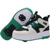 Surwin Scarpe con Rotelle Bambino, Scarpe Mid-Cut con Ruote Posteriori Retrattili, Sneaker con Rotelle Fibbia Girevole Bambini Ragazzo Ragazza Sneaker Skateboard, 30 EU-40 EU