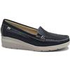 Valleverde 11052 Navy Blu Scarpe Donna Mocassino Slip on Forata Elastico zeppetta 38