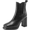 Generisch Stivali western, da donna, con punta quadrata, in pelle laccata, da donna, con tacchi, eleganti, in pelle, con tacco medio, con tacco invernale, da donna