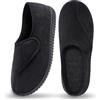 Git-up Pantofole da casa per Uomo Confortevole e Antiscivolo Calde Ciabatte con Soletta Memory Foam Pantofole Regolabili diabetiche per Edema Piedi, Nero 12