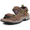 OutPro Sandali sportivi da uomo, leggeri in pelle, da trekking, da spiaggia, da uomo, fuoristrada, con velcro, impermeabili