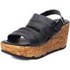 QUEEN HELENA Zeppe in Pelle Sandali Alti con Cinturino Donna AB001
