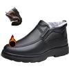HESYSUAN Scarpe invernali da uomo in pile impermeabile caldo antiscivolo, stivali antiscivolo foderati in pelliccia calda, stivali da neve caldi antiscivolo ortopedici