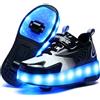 Ehauuo Scarpe a rullo unisex per bambini, con ruote scintillanti, per ragazze, si illuminano con pattini a rotelle, scarpe da ginnastica ricaricabili lampeggianti per regalo