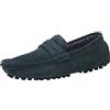 Jamron Uomo Pelle Scamosciata Penny Mocassini | Fodera in Pelle Traspirante, Tacco Piatto, Scarpe da Guida, Slip-On, Taglie Plus, Casual & Elegante