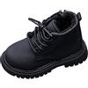 Happy Cherry Stivaletti invernali per ragazzi e ragazze, impermeabili, in pelle, con cerniera, antiscivolo, per bambini, con lacci, taglia 35-42