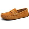 Jamron Uomo Pelle Scamosciata Penny Mocassini | Fodera in Pelle Traspirante, Tacco Piatto, Scarpe da Guida, Slip-On, Taglie Plus, Casual & Elegante