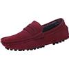 Jamron Uomo Pelle Scamosciata Penny Mocassini | Fodera in Pelle Traspirante, Tacco Piatto, Scarpe da Guida, Slip-On, Taglie Plus, Casual & Elegante