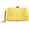 Yurosiay Pochette da donna in raso, elegante borsa da sera, in raso, con ciondolo a nappa, per matrimonio, feste, balli, banchetti, colore giallo