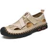 Asifn Sandali Casual Da Uomo Sandali Estivi a Punta Chiusa Sandali Impermeabili Da Trekking In Pelle Scarpe Da Spiaggia Da Pescatore All'Aperto khaki 43 EU