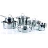MONETA BATTERIA 10 PEZZI ALLEGRO INOX - Batteria Pentole Acciaio Inox per Induzione con Coperchi in Vetro Set Pentole Professionale Compatibile Gas Elettrico Vetroceramica e Tutti i Piani Cottura