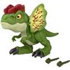 Mattel Jurassic World Uncaged - Dilofosauro Azione Feroce, dinosauro alto 20+ cm con suono, funzione di lancio e 2 proiettili a forma di freccia inclusi, giocattolo per bambini, 4+ anni, HNT66
