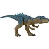 Mattel Jurassic World - Allosauro Furia Selvaggia, dinosauro con aculei da combattimento, azione d'attacco con il collo e morso attivabili con il pulsante, giocattolo per bambini, 4+ anni, HRX50