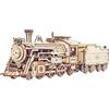 ROKR Prime Steam Express, Puzzle 3D de Madera de Locomotora de Vapor, MC501 | Escala 1:80, montaje de 3 horas, movimiento manual, decoración ferroviaria