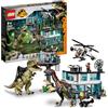 LEGO Jurassic World l'Attacco del Giganotosauro e del Terizinosauro, Dinosauri Giocattolo e 6 Minifigure, Giochi per Bambini e Bambine, Idee Regalo di Compleanno, Dino 76949