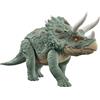Mattel Jurassic World - Triceratopo Predatori Giganti, dinosauro lungo 35+ cm con azione d'attacco a forti testate e corno evoluto, dettagli realistici, giocattolo per bambini, 4+ anni, HTK79