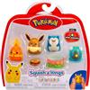 Squishmallows Squish-a-longs SQAL0068 confezione da 4 - Eevee, Snorlax, Bellibolt, Torchic - 2 accessori inclusi
