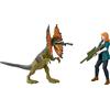 Mattel Jurassic World Dominion Claire e Dilophosaurus - Confezione con 2 action figure e accessori, set regalo giocattolo e collezione