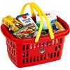 Theo Klein 9693 Cestino per la Spesa, con Accessori, Cestino Robusto con Manici Resistenti, Include 21 Scatole di Cibo, Giocattoli per Bambini dai 3 Anni in su