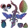 Joycabin Uovo di drago stampato in 3D con drago, giocattolo antistress, viola, verde, blu