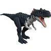 Mattel Jurassic World Dominion Attacco Ruggente - Rajasauro action figure dinosauro carnivoro con ruggito, Collo che si allunga, Per gioco classico e digitale, Giocattolo per Bambini 4+ Anni, HDX45