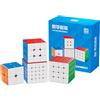 Moyu Meilong 2x2 3x3 4x4 5x5 Educational Cube Set Stickerless Speed Cubes Bundle Gift for Children Adults 4 Pack