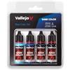 Vallejo Set Pittura Acrilica Game Color Blu (Blue). Kit 4 Colori Finitura Opaca in Bottiglie da 18 ml con Contagocce per Miniature Fantasy e Wargames.