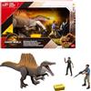 Mattel Jurassic World Rebirth Storypack con Spinosaurus esclusivo, 1 figura umana maschio e 1 femmina e accessori, set pericolo Spinosaurus