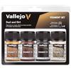 Vallejo Pigment FX Set, Kit di 4 Pigmenti Sintetici da 35 Ml, Ideale per Simulare Polvere e Sucietà in Maquettes e Diorami, Include Tutorial