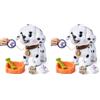 OR OR TU Cagnolino che Abbaia e Cammina, Peluche Elettronico Cane Giocattolo con Guinzaglio, Realistici Cane Robot Giocattolo Interattivi Giochi Bambini 3 4 5 6 7+ Anni Regalo (Confezione da 2)