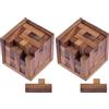 LOGOPLAY Cubo Da Imballaggio 125, Puzzle 3D, Gioco di Pensiero e Indovinelli, Gioco di Pazienza e Logica in Cornice di Legno (Confezione da 2)