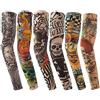 Vordas Maniche Tatuaggio, 6pcs Realistico Tattoo Finti Maniche di Braccia Protezione Sportiva Ciclismo, Ventilazione di Protezione Solare (Lunghezza: Circa 45cm) (E)