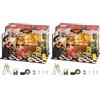 Rolife Casa delle Bambole in Legno Garage Officina Miniatura Kit Fai da Te per Costruzione di Case delle Bambole con Luci LED, Regalo di Natale e Compleanno per Bambini e Adulti (Confezione da 2)