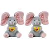 eJog Pup Elefante di Peluche Elettrico Animato, Flappy Elefantino, Peluche Elefante che Muove le Orecchie & Gioca a Cucù, Cantante con Musica, Regalo per Bambini (Confezione da 2)