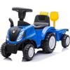 Mondial Toys Primi Passi Trattore Cavalcabile per Bambini con Rimorchio Paletta e Rastrello inclusi con Luci e Suoni (Blu)