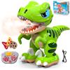 AEROQUEST Giocattolo di dinosauro telecomandato per bambini ricaricabile Walking Robot Dino giocattolo con occhi luminosi, suoni di spruzzatura e simulazione 2.4Ghz Velociraptor Toy Jurassic RC dinosauro