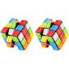 UiDor Speed Magic Cube 3x3,Cubo Magico di Velocità, Build-on Brick Twist Brain Teaser Puzzle Cube con Mattoncin,2-in-1 Classico Giocattolo Cubo per Bambini e Adulti, Nero (Confezione da 2)