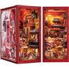 CUTEBEE Kit Book Nook, kit fai da te in miniatura per casa delle bambole con copertura antipolvere e luce a LED, puzzle 3D in legno, kit di modellini per adulti da costruire (La leggenda di Mulan)