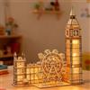 Strixorn Puzzle 3D in legno Big Ben con orologio funzionante - Kit modello da 306 pezzi per adulti - Non richiede colla - Fai da te con ruota panoramica mobile - Decorazione per ufficio e soggiorno
