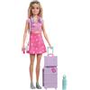 Barbie Famiglia e Amici Malibu Bambola bionda e accessori | Bagagli e accessori a tema viaggio, JMJ47
