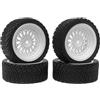 KINGCOO RC - Set di 4 pneumatici e ruote per auto RC Rally da 65 mm, rivestimento in plastica, per 1/10 RC On-Road Rally Racing Car per Tamiya WR8 HPI HSP TT02 (bianco)