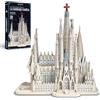 Piececool Metal Puzzle 3D Cattedrale Della Sacra Famiglia, Cattedrale Gotica Puzzle 3D Metallo, Modellini per Acciaio Inossidabile, Raccolta, Metallico, Modellismo da Costruire Adulti, 450 Pezzi