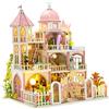 Spilay Kit fai da te per casa in miniatura, castello di Windsor, kit per casa delle bambole in miniatura, con luce LED, mini kit di costruzione per casa, angolo libro per adulti, decorazione creativa