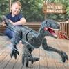 Mini Tudou Giocattoli Dinosauro Telecomandato, Elettronici Robot Grigio | Luce & Suoni, 2.4Ghz Velociraptor Giocattoli per Bambini 3 4 5 6 7 8 9 Anni