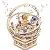 ROKR Scatola musicale in legno Decorazione Modello Lavoro a mano Puzzle Kit Costruzione Puzzle 3D Legno Regalo per adulti adolescenti