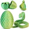 Joycabin Giocattolo di serpente stampato 3D, Pasqua 3D, uovo di serpente stampato 3D, uova di serpente, uova di serpente, animali stampati 3D, per bambini, regali di scrivania (Giallo Verde)
