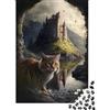 YDSKXITYGKGJ Castello Medievale Gatto Puzzle 1000 Pezzi Cartaceo per Adulti Paesaggio Fantastico Gioco di Puzzle 1000 Pezzi Relax Decorazione Casa Regalo 38x26cm/1000pcs