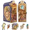 Tonecheer Book Nook Kit fai da te per adulti, puzzle 3D in legno, fermalibri in miniatura, decorazione per libreria, con copertura antipolvere e luci a LED, idea regalo(Biblioteca Magica)