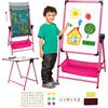 Maycoly Lavagna per Bambini Cavalletto per Bambini Pieghevole Lavagna Bianca e Lavagna con Sacchetto di Stoccaggio, Regolabile in Altezza e Girevole a 360 ° (Rosa)